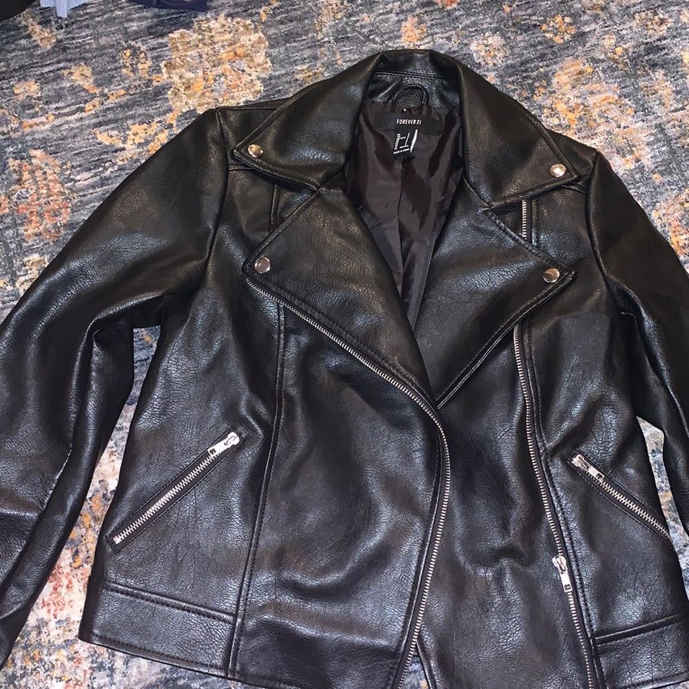 Forever 21 Black leather jacket size small